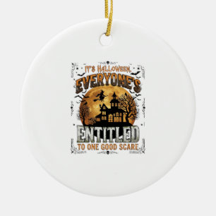 Is Human Costume French Bulldog Pumpkin Halloween_ Ceramic Tree Decoration