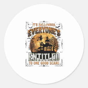 Is Human Costume French Bulldog Pumpkin Halloween_ Classic Round Sticker