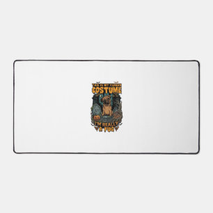 Is Human Costume Pug Halloween Pumpkin Tombstone_1 Desk Mat
