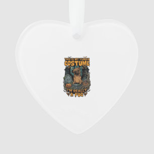 Is Human Costume Pug Halloween Pumpkin Tombstone_1 Ornament