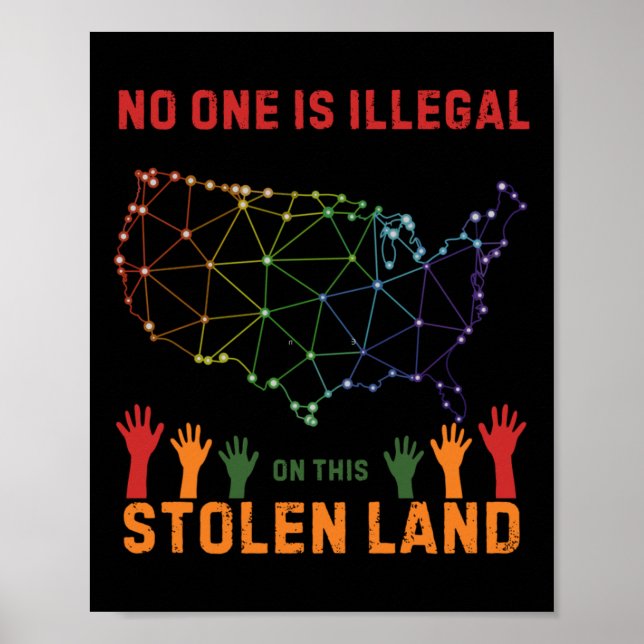 Is Illegal In This Stolen Land Sticker  Poster (Front)