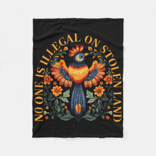 Is Illegal On Stolen Land Native Americans Vintage Fleece Blanket