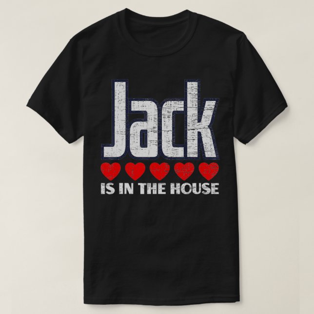 Is In The House Retro Hearts First Name Love  T-Shirt (Design Front)