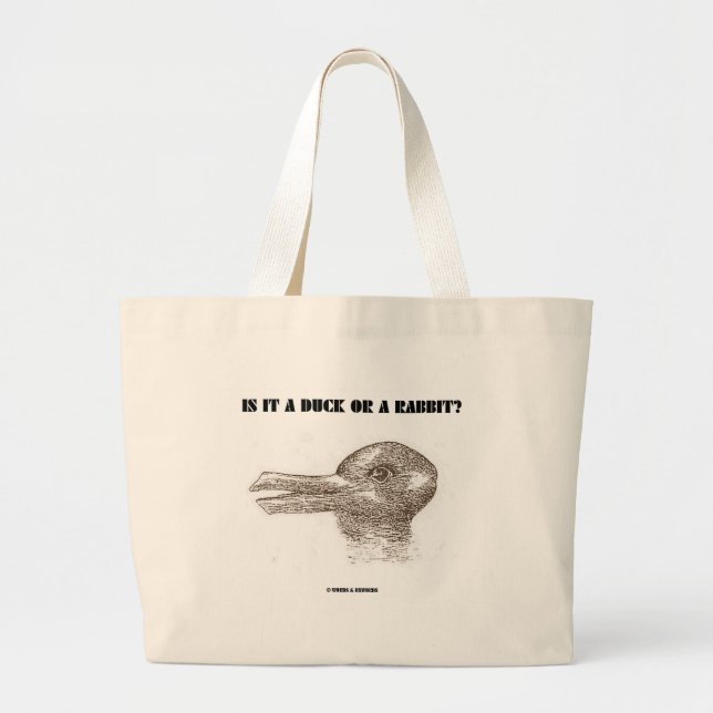 Is It A Duck Or A Rabbit? (Optical Illusion) Large Tote Bag (Front)
