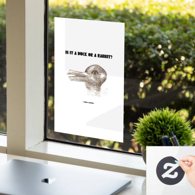 Is It A Duck Or A Rabbit? Optical Illusion Window Cling (Office)