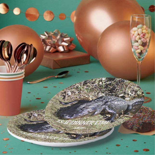 Is It Dinner Time Yet asks the Alligator? Paper Plate (Multi)