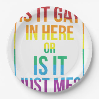 Is It Gay In Here Or Is It Just Me LGBT Gay  gift  Paper Plate