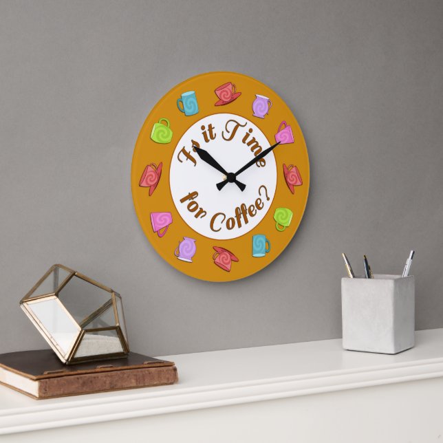 Is It Time For Coffee Round Clock (Office)