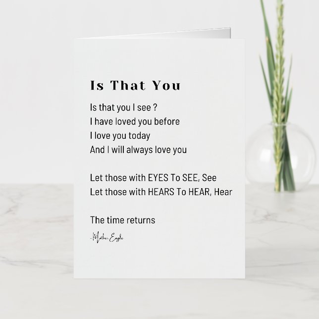 Is it you i see love poem poetry  foil greeting card (Front)