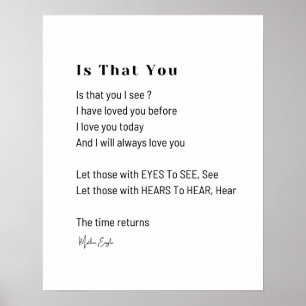 Is it you i see love poem wall art poetry 