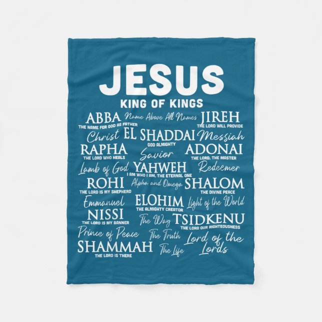 Is Jesus King Names God Hebrew Fleece Blanket (Front)