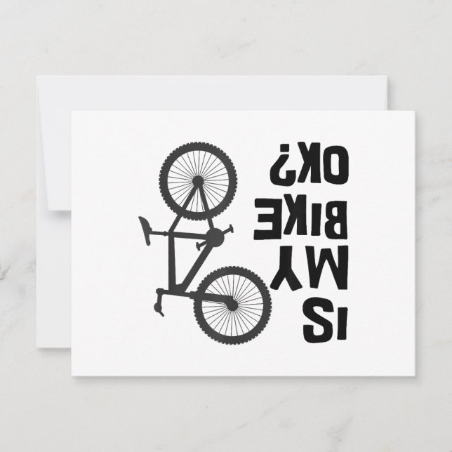 Is My Bike OK Funny Mountain Bike Holiday Card (Front)
