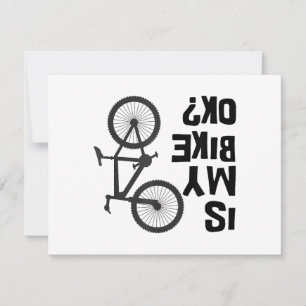 Is My Bike OK Funny Mountain Bike Holiday Card