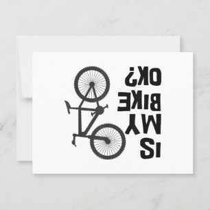 Is My Bike OK Funny Mountain Bike Postcard