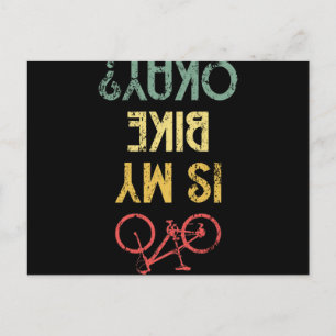 Is My Bike Okay Retro Bicycle Driving Vintage Postcard