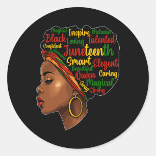 Is My Independence Day Afro Melanin Black Queen Classic Round Sticker