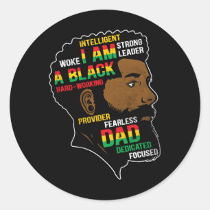 Is My Independence Day Black Dad Fathers Day Men Classic Round Sticker