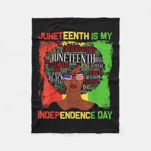 Is My Independence Day Black Women 4th Of July 1 Fleece Blanket