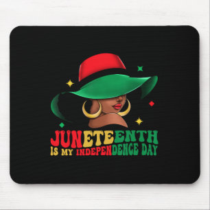 Is My Independence Day Black Women Hat Of Freedom Mouse Mat