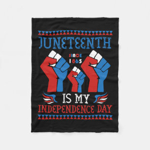 Is My Independence Day Since 1865 Red White Blue Fleece Blanket