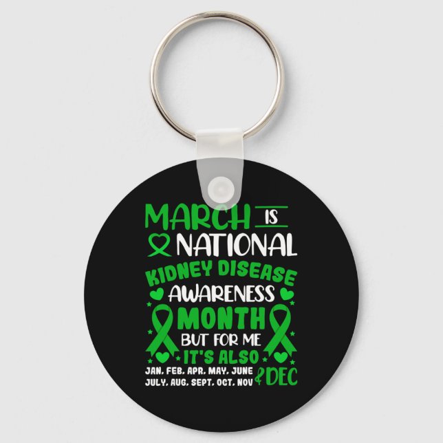 Is National Kidney Disease Awareness Month Men Wom Key Ring (Front)