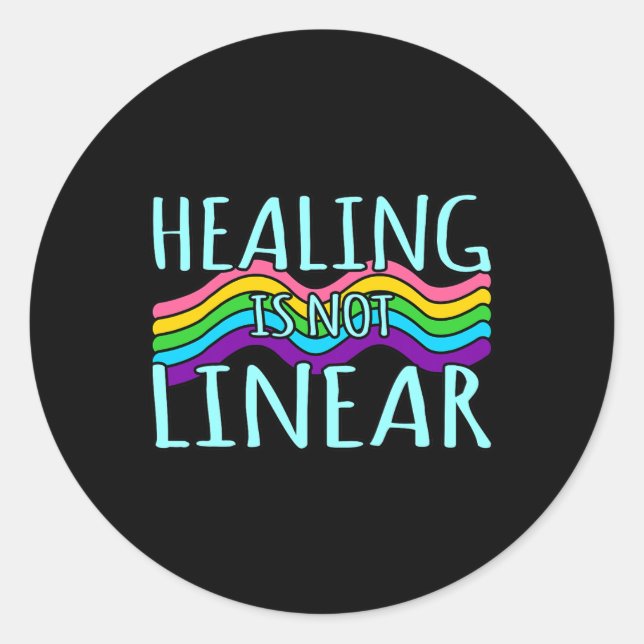 Is Not Linear Mental Health Awareness Graphic  Classic Round Sticker (Front)