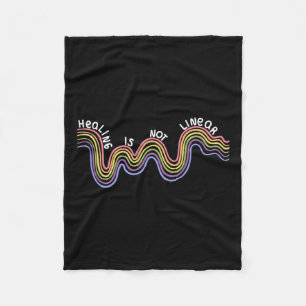 Is Not Linear Mental Health Awareness Rainbow Fleece Blanket