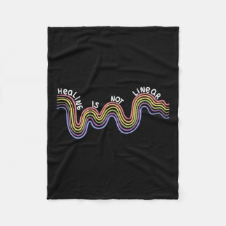 Is Not Linear Mental Health Awareness Rainbow  Fleece Blanket