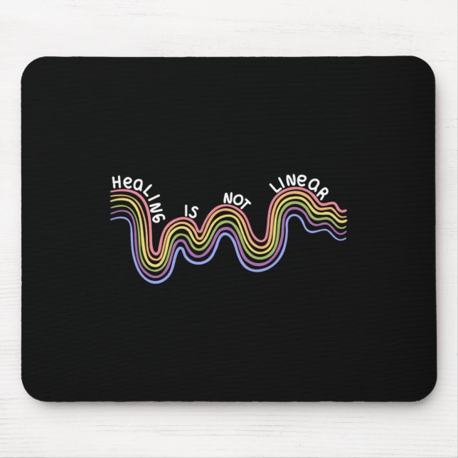 Is Not Linear Mental Health Awareness Rainbow  Mouse Mat (Front)