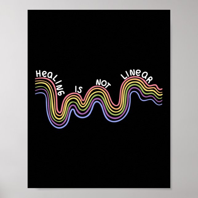 Is Not Linear Mental Health Awareness Rainbow  Poster (Front)