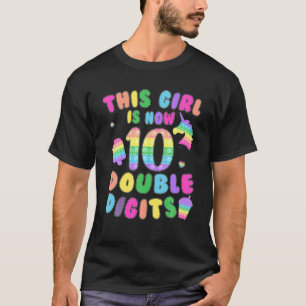 Is Now 10 Double Digit It 10Th Birthday Fidget T-Shirt