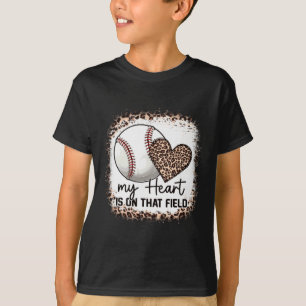 Is On Bleached Heart Field Baseball Mom T-Shirt