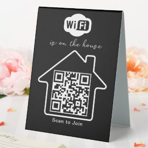 Is On The House   Modern Minimalist WiFi QR Code
