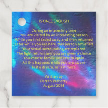 Is Once Enough poem - Favor Tags