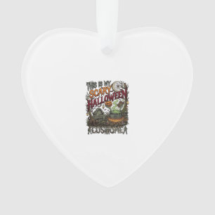 Is Scary Halloween Costume Cauldron Pumpkin Cat_1 Ornament