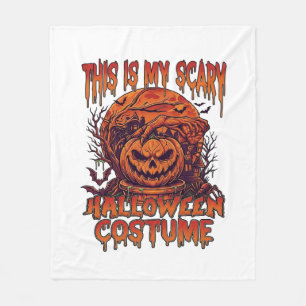 Is Scary Halloween Costume Pumpkin Spider Bat_1 Fleece Blanket