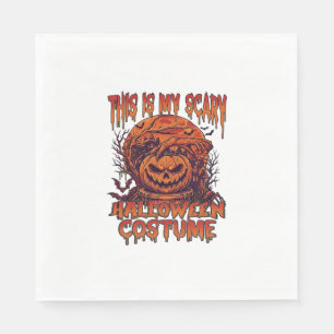 Is Scary Halloween Costume Pumpkin Spider Bat_1 Napkin