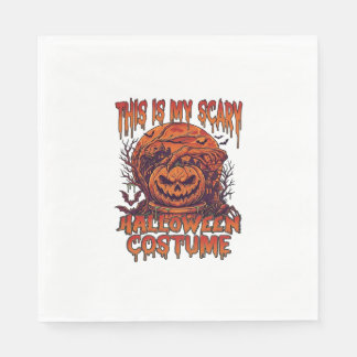 Is Scary Halloween Costume Pumpkin Spider Bat_1 Napkin