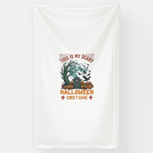 Is Scary Halloween Costume Tombstone Pumpkins Moon Banner