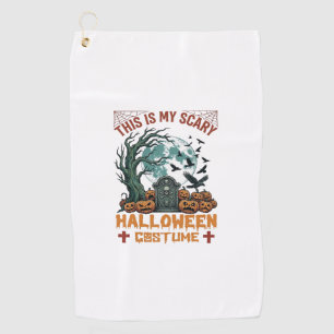 Is Scary Halloween Costume Tombstone Pumpkins Moon Golf Towel