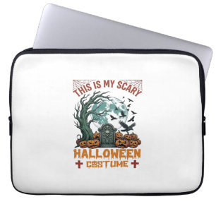 Is Scary Halloween Costume Tombstone Pumpkins Moon Laptop Sleeve