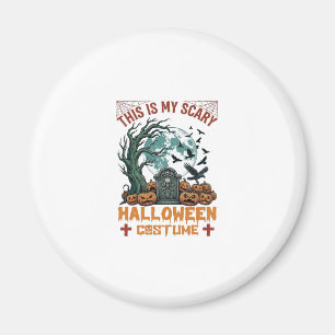 Is Scary Halloween Costume Tombstone Pumpkins Moon Magnet