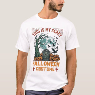 Is Scary Halloween Costume Tombstone Pumpkins Moon T-Shirt