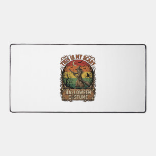 Is Scary Halloween Costume Witch Broom Cat Desk Mat