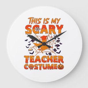 Is Scary Teacher Costume Halloween Witch Spider We Large Clock