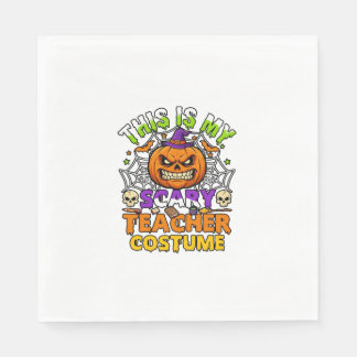 Is Scary Teacher Costume Haloween Pumpkin Witch Ha Napkin
