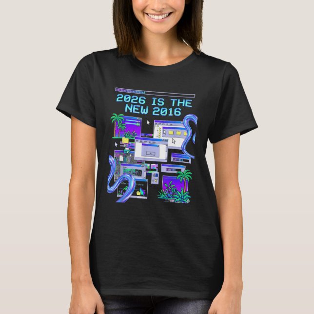 Is Shirt 2016 Vaporwave Pixel Computer Aesthetic (Front)
