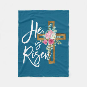 Is Shirt He Risen Jesus Christian Happy Fleece Blanket