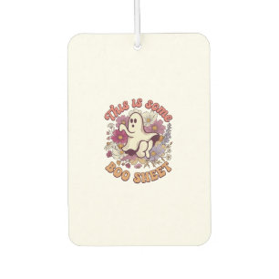 Is Some Boo Sheet Ghost Retro Flowers_1 Car Air Freshener
