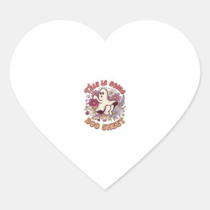 Is Some Boo Sheet Ghost Retro Flowers_1 Heart Sticker